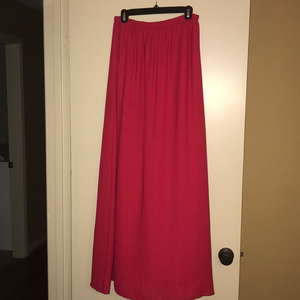 Red maxi skirt